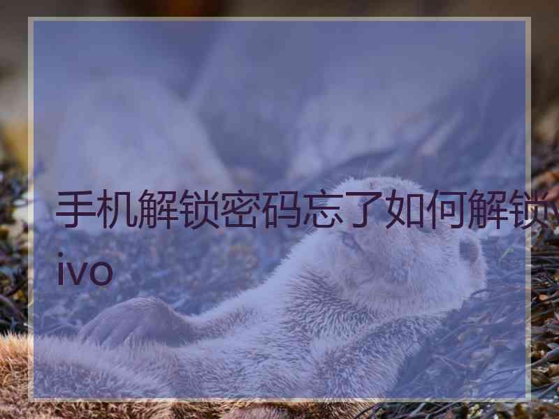 手机解锁密码忘了如何解锁vivo