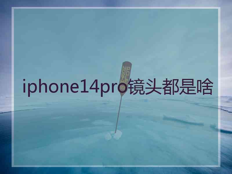 iphone14pro镜头都是啥