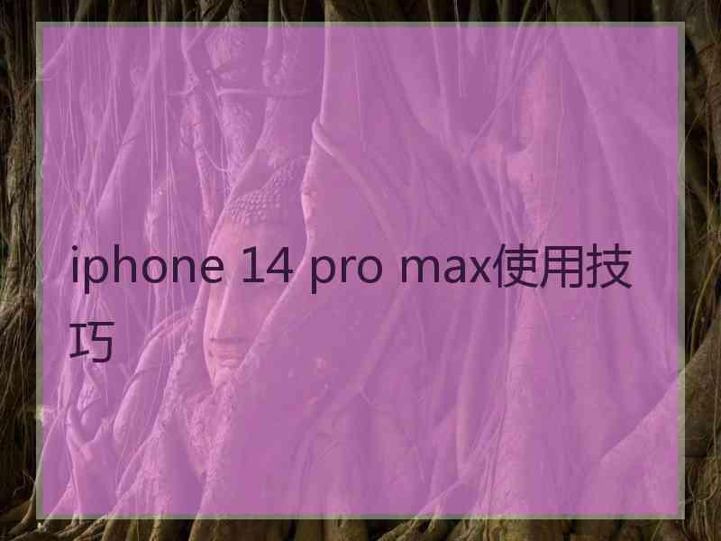 iphone 14 pro max使用技巧