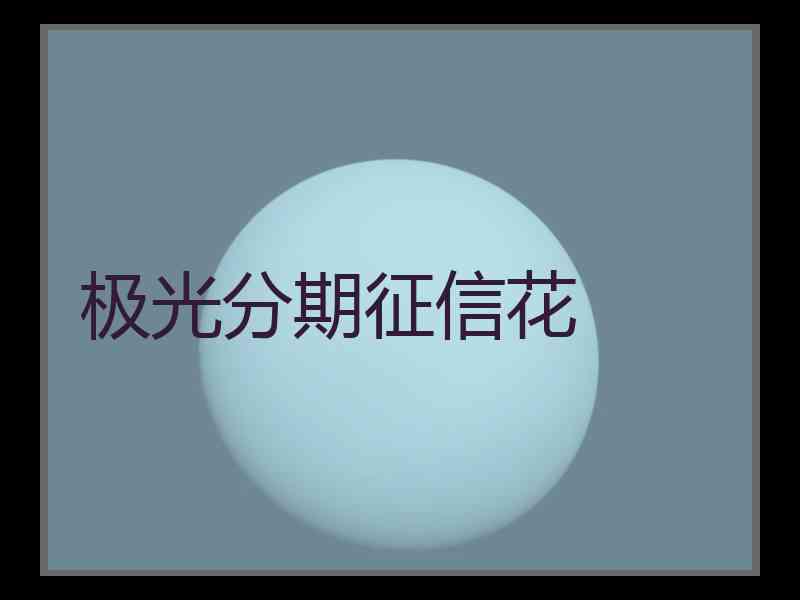 极光分期征信花