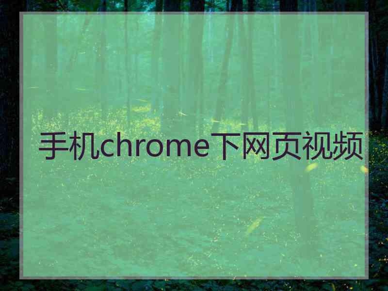 手机chrome下网页视频