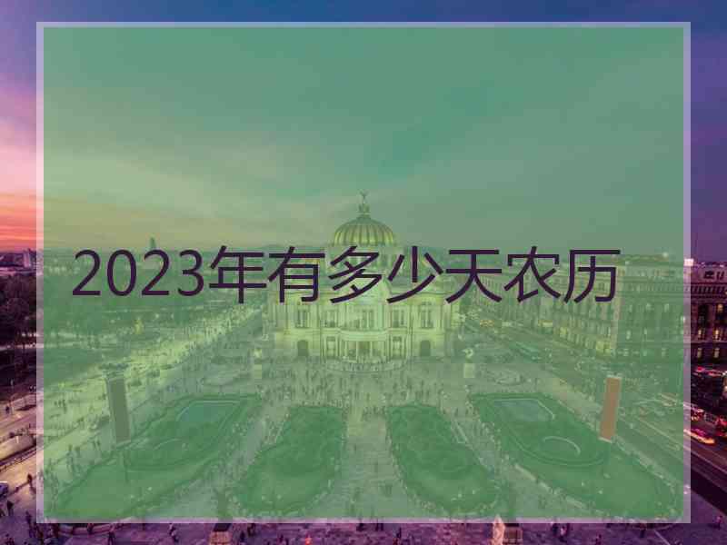 2023年有多少天农历