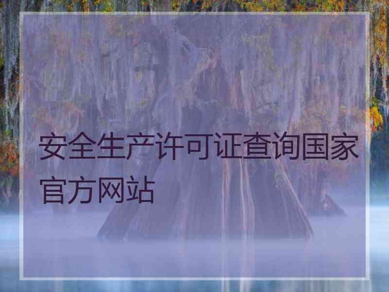 安全生产许可证查询国家官方网站