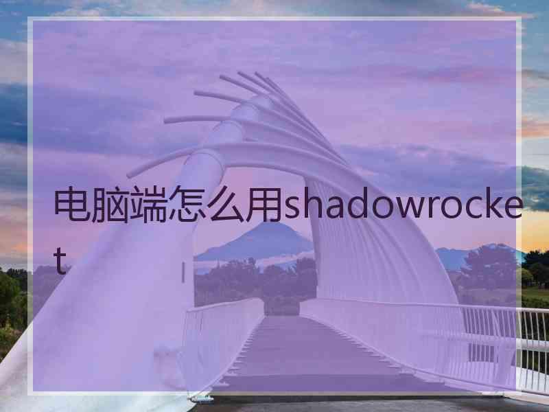 电脑端怎么用shadowrocket