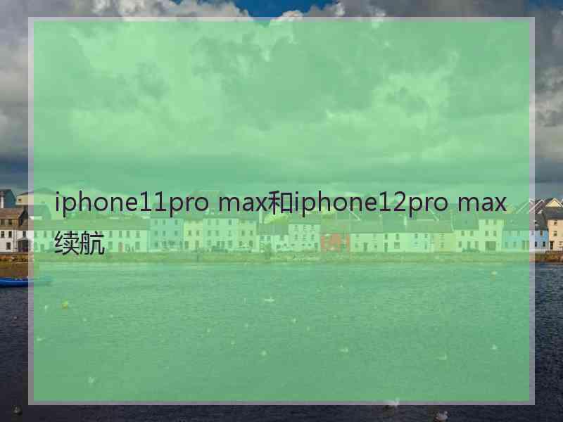 iphone11pro max和iphone12pro max续航