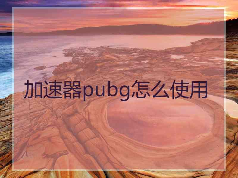 加速器pubg怎么使用