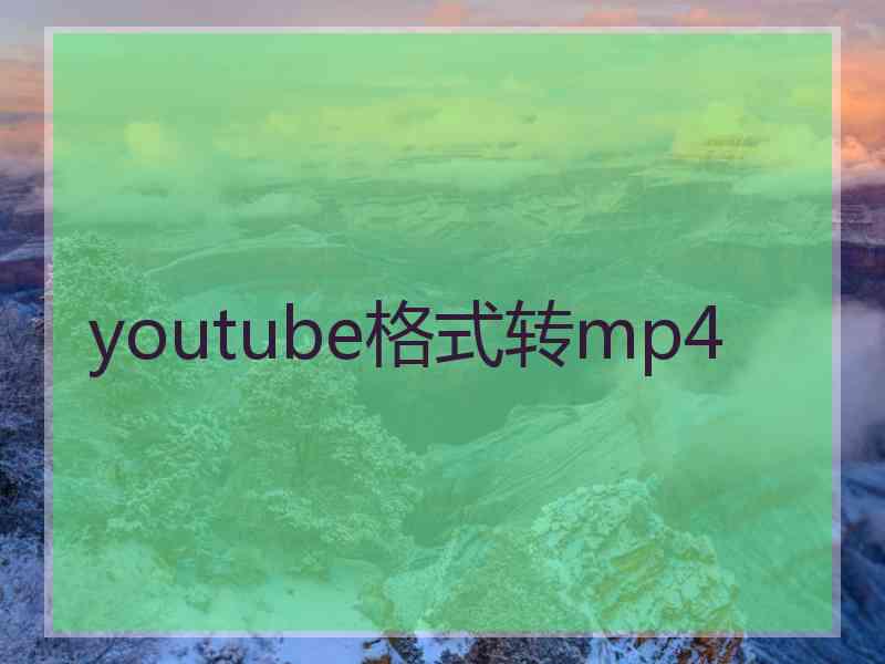 youtube格式转mp4