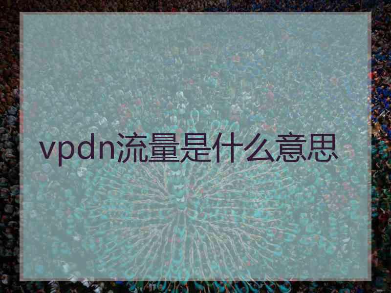 vpdn流量是什么意思