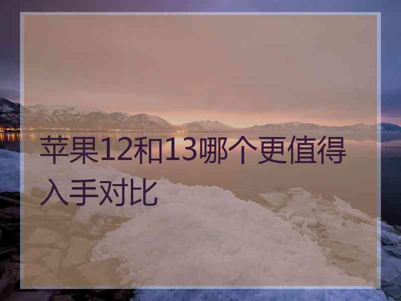 苹果12和13哪个更值得入手对比