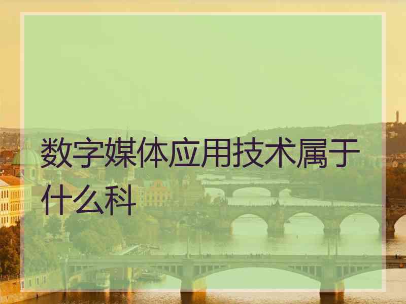 数字媒体应用技术属于什么科