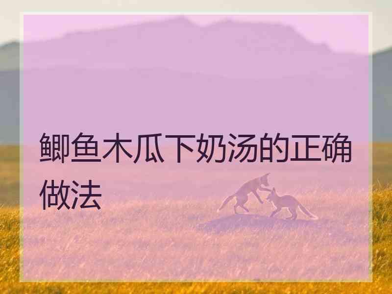 鲫鱼木瓜下奶汤的正确做法