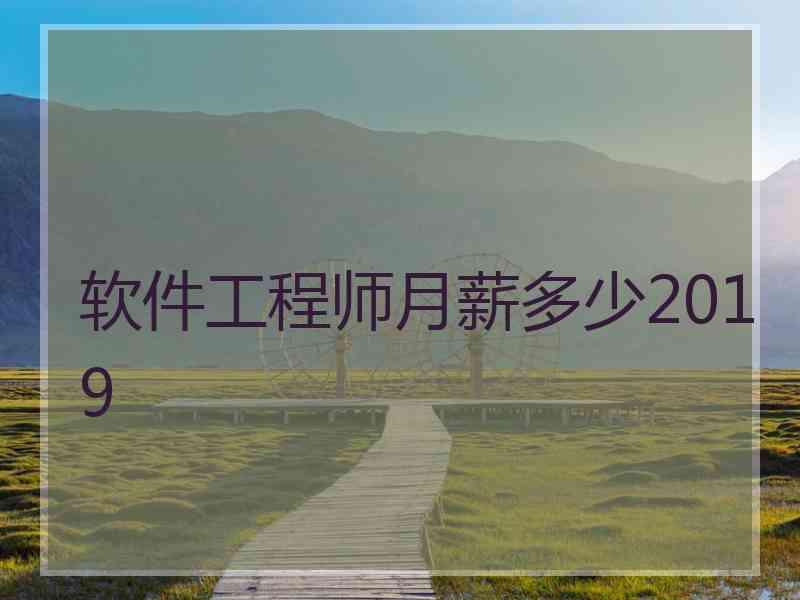 软件工程师月薪多少2019