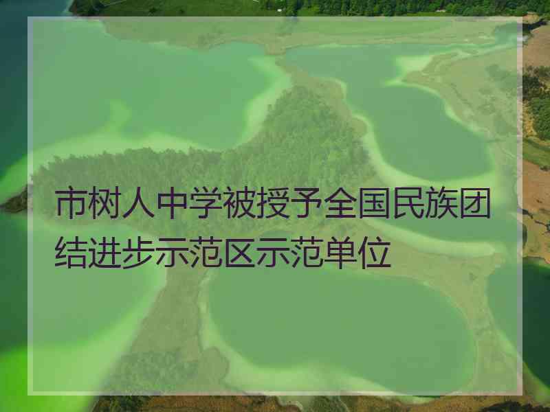 市树人中学被授予全国民族团结进步示范区示范单位