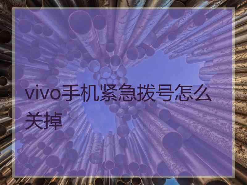 vivo手机紧急拨号怎么关掉