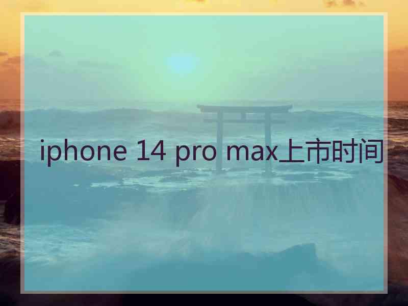 iphone 14 pro max上市时间