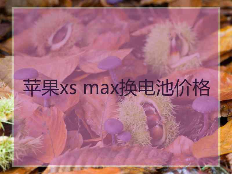 苹果xs max换电池价格