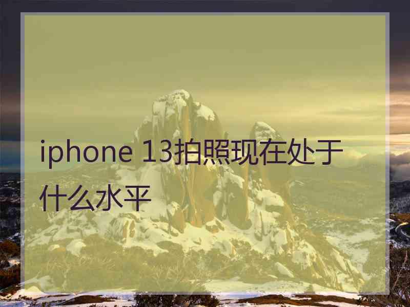 iphone 13拍照现在处于什么水平