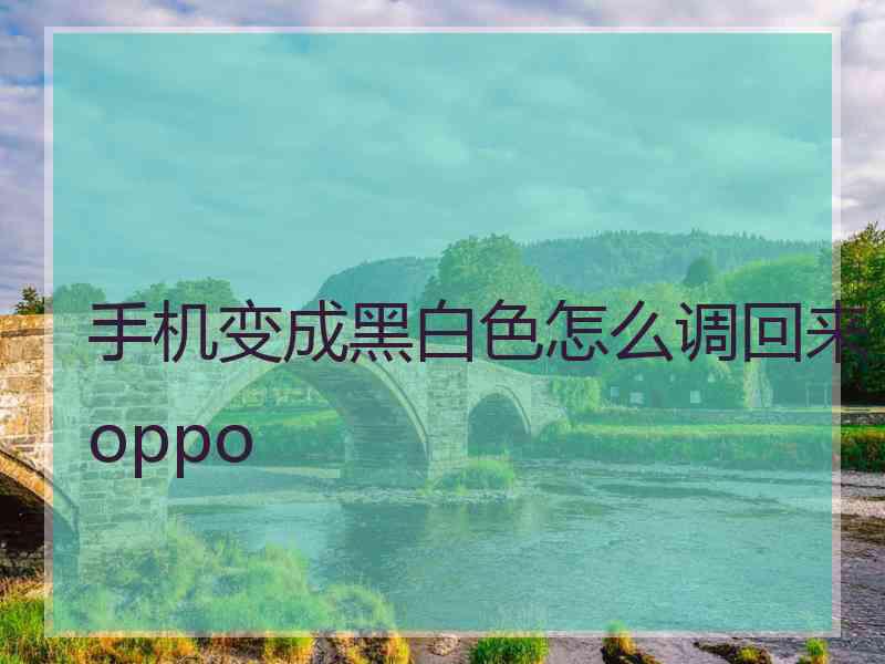 手机变成黑白色怎么调回来oppo