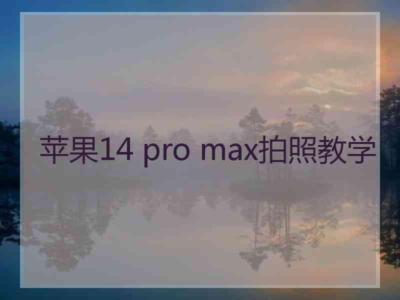 苹果14 pro max拍照教学