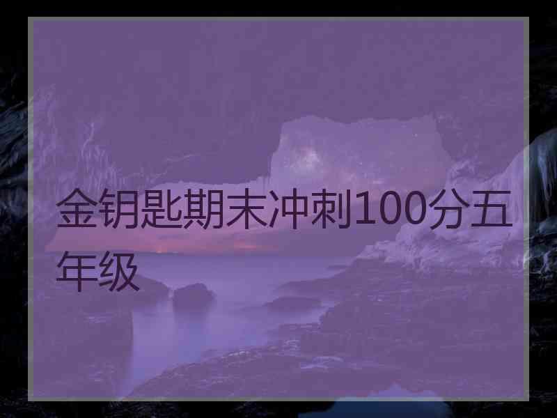 金钥匙期末冲刺100分五年级