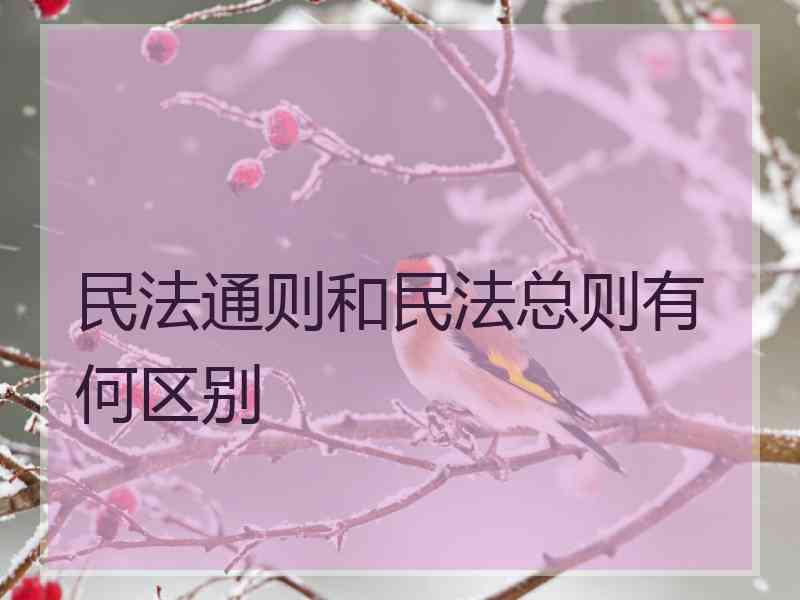 民法通则和民法总则有何区别