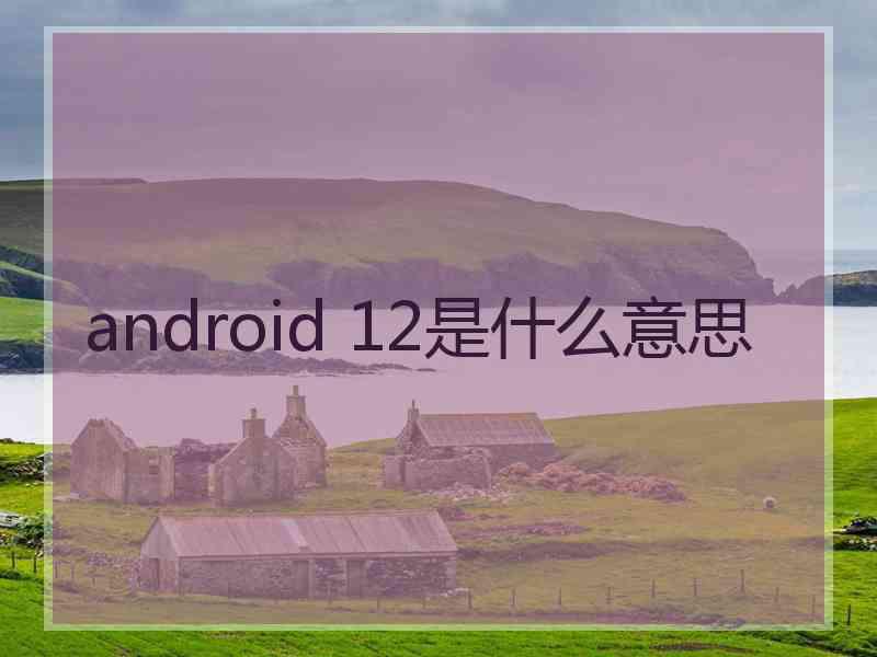 android 12是什么意思