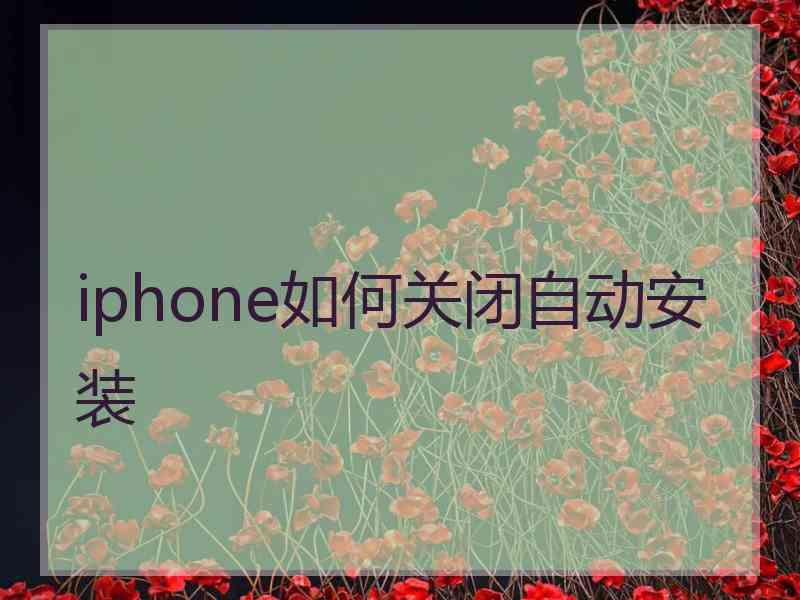 iphone如何关闭自动安装