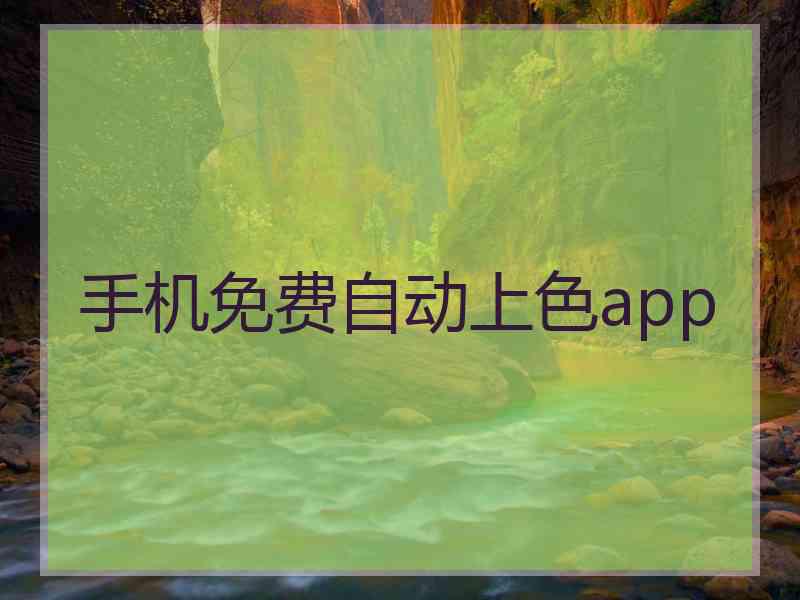 手机免费自动上色app