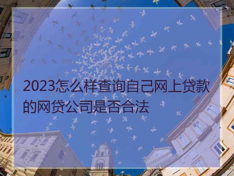 2023怎么样查询自己网上贷款的网贷公司是否合法