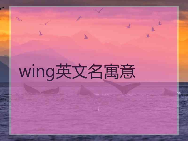 wing英文名寓意