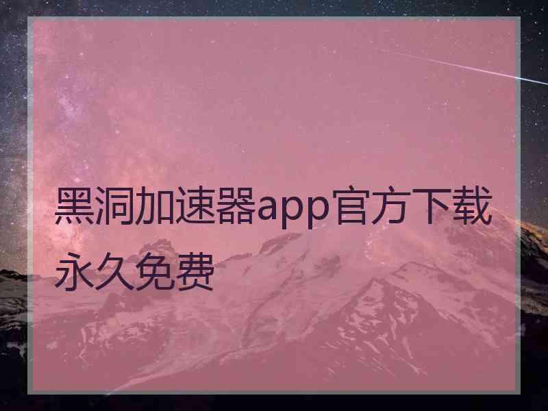 黑洞加速器app官方下载永久免费