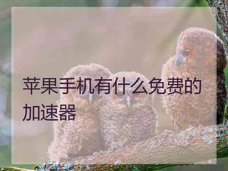 苹果手机有什么免费的加速器