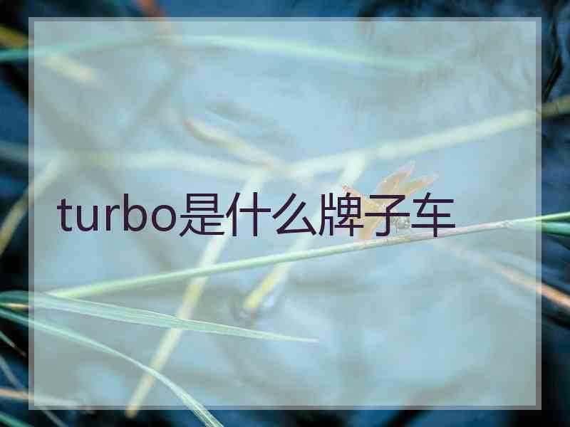 turbo是什么牌子车