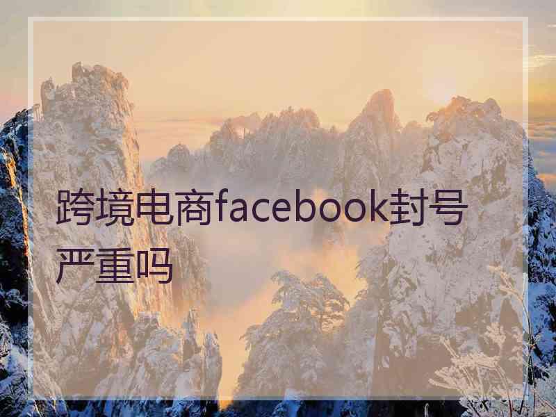 跨境电商facebook封号严重吗