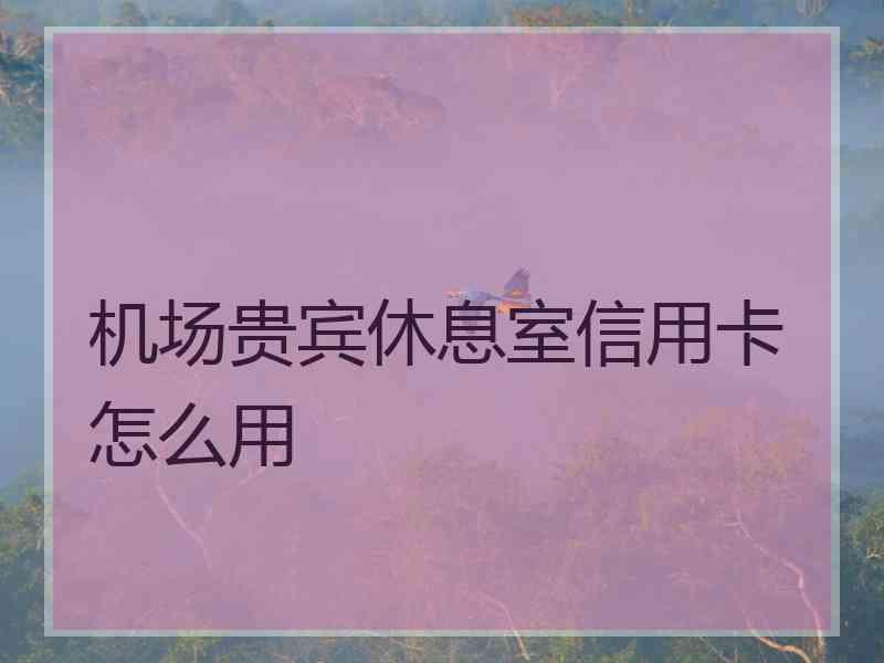 机场贵宾休息室信用卡怎么用