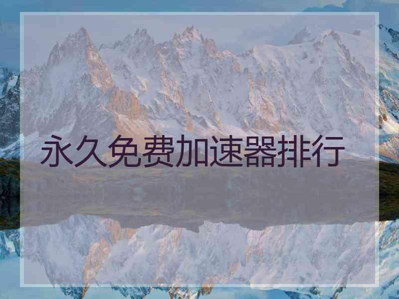 永久免费加速器排行