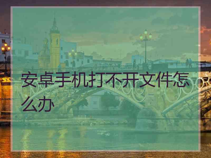 安卓手机打不开文件怎么办