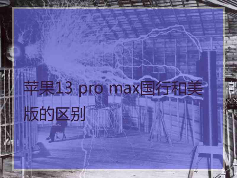 苹果13 pro max国行和美版的区别