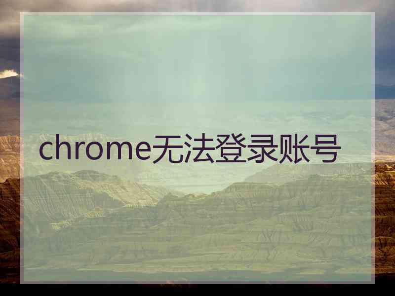 chrome无法登录账号