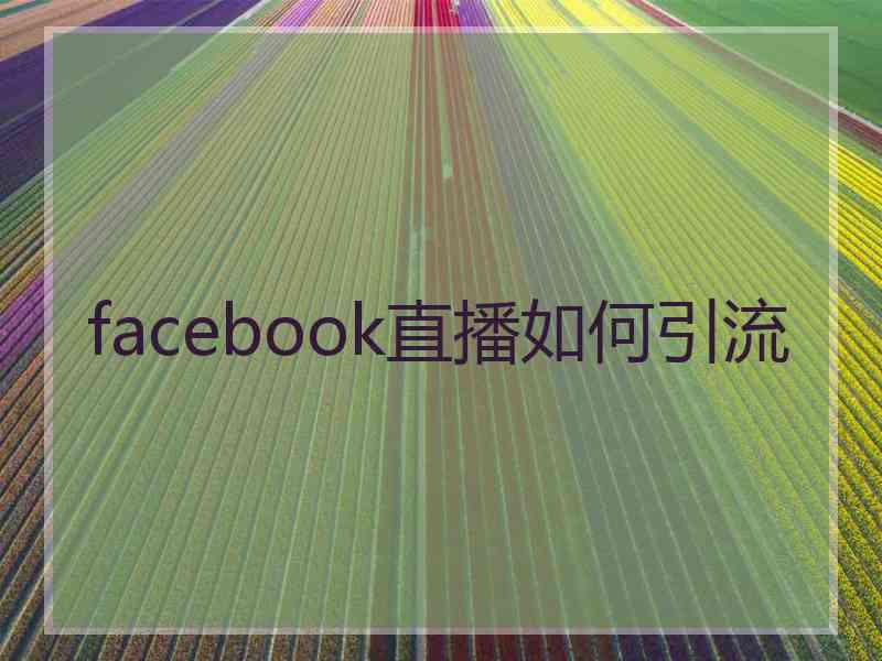 facebook直播如何引流