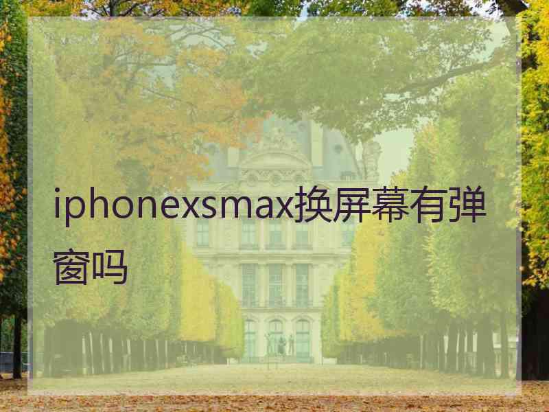 iphonexsmax换屏幕有弹窗吗