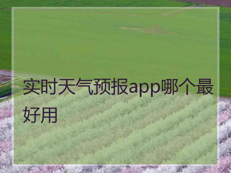 实时天气预报app哪个最好用