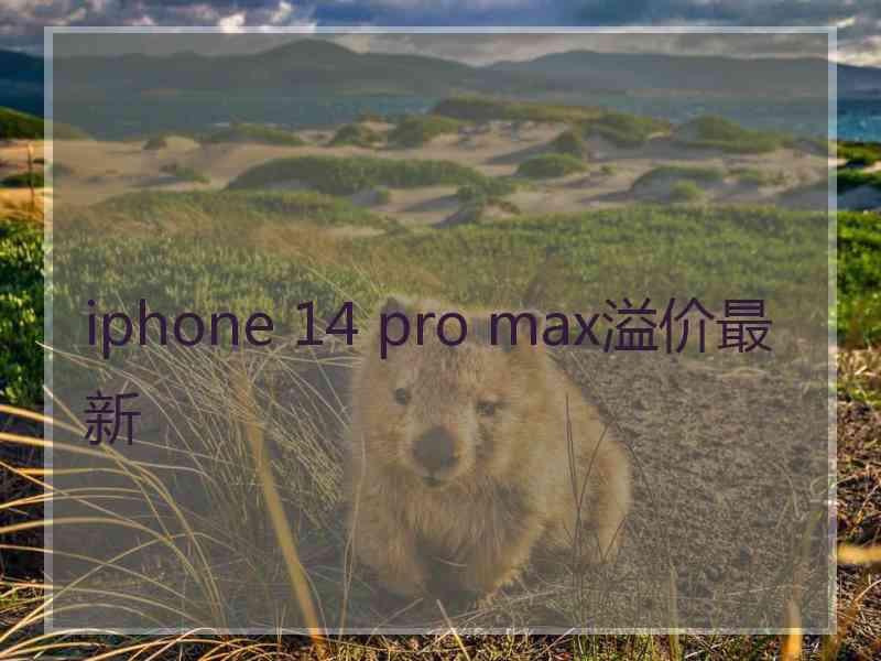 iphone 14 pro max溢价最新