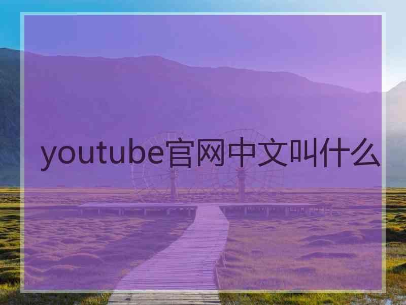 youtube官网中文叫什么