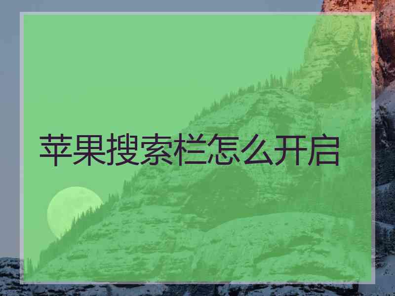 苹果搜索栏怎么开启