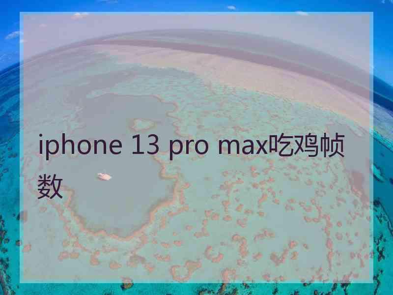 iphone 13 pro max吃鸡帧数