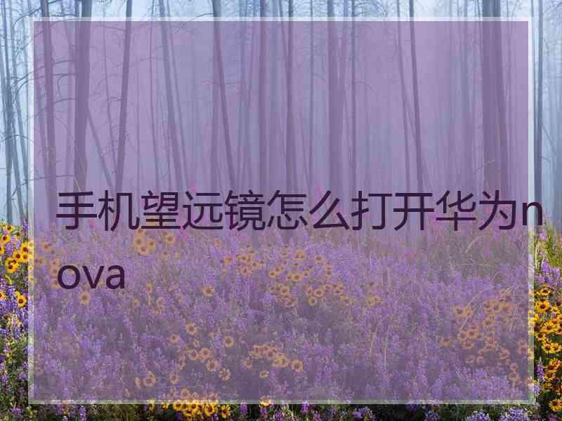 手机望远镜怎么打开华为nova