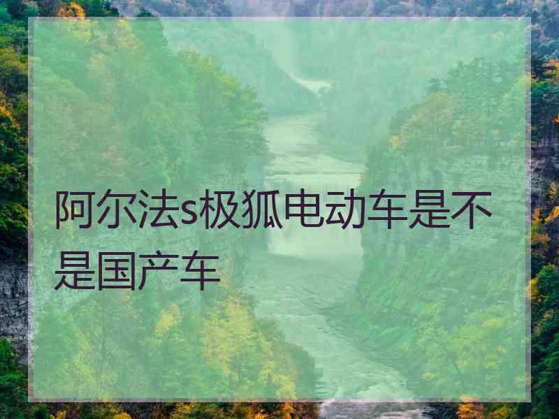 阿尔法s极狐电动车是不是国产车