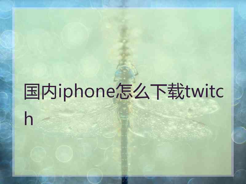 国内iphone怎么下载twitch