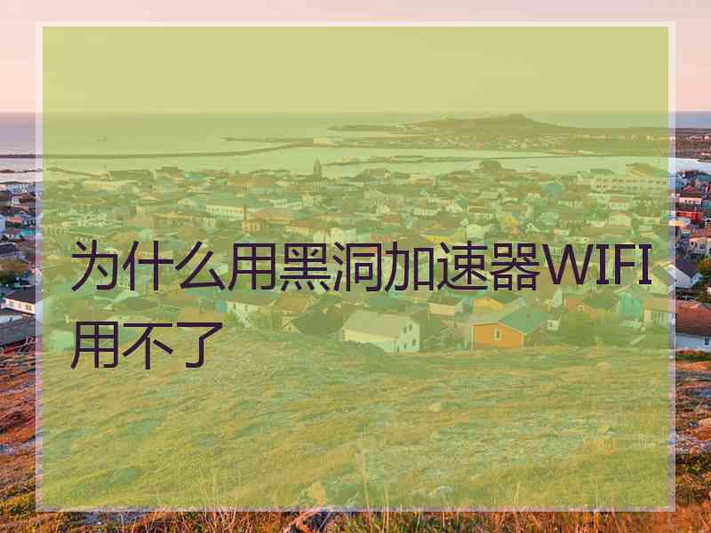 为什么用黑洞加速器WIFI用不了